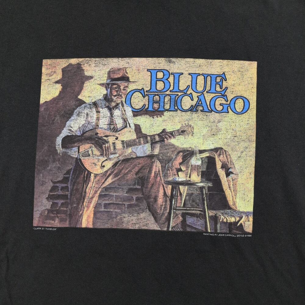 Vintage John Carroll Doyle Shirt Mens Xl Blue Chicago Art Tee 90s Jerzees Usa View 3